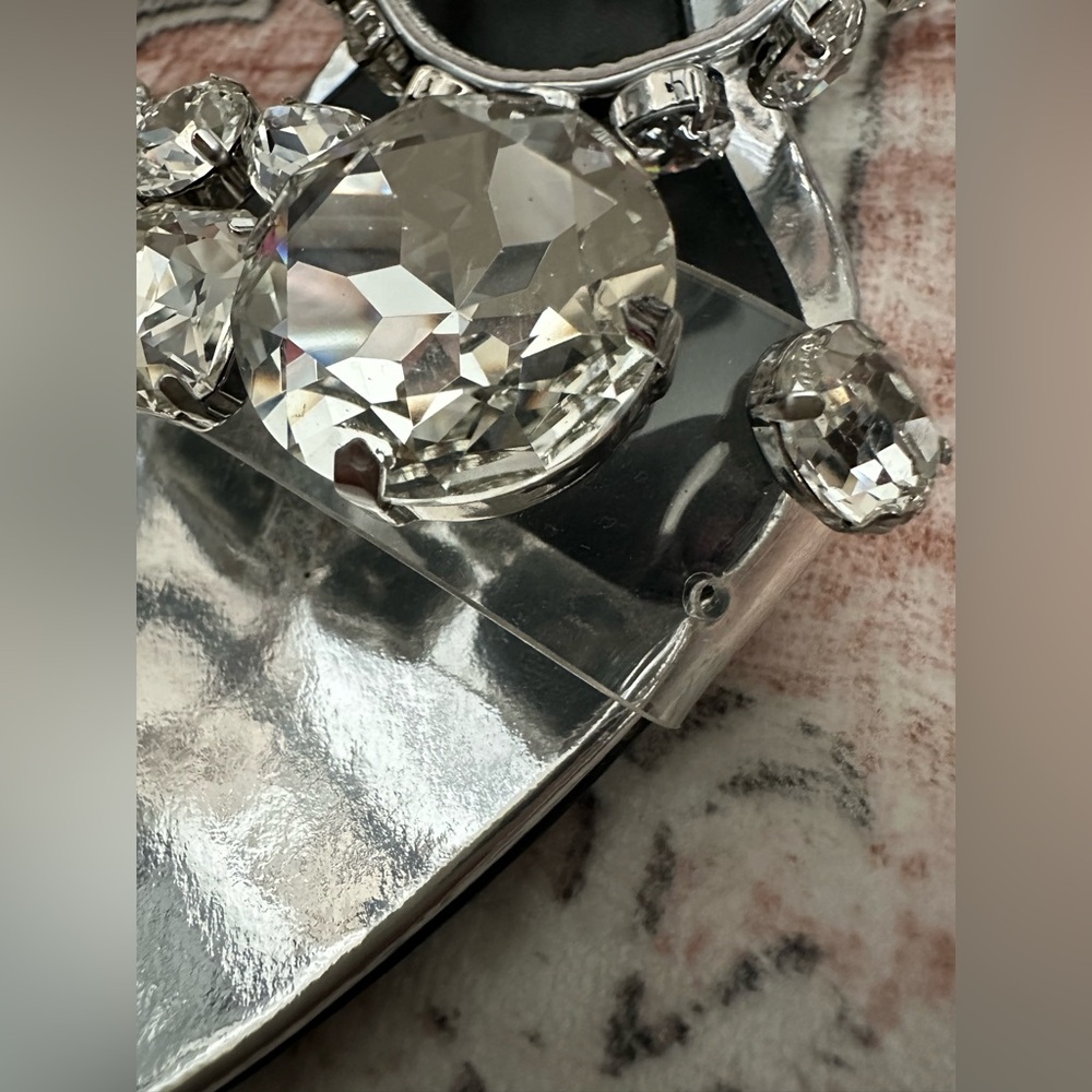 NWOT Retrofete Hanna Gemstone Silver Heels - Picture 15 of 16